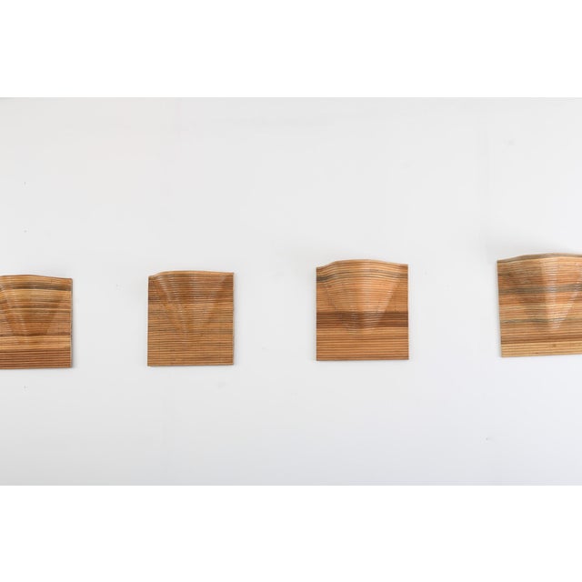 Contemporary Square Flow Form Wall Lamps by Rattanology - Set of Four For Sale - Image 3 of 11