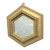 Small Gold Wooden Hexagon Wall Mirror | Antiqued Glass For Sale