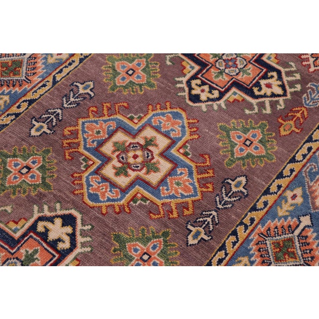 Rustic Kazak Gray/Light Blue Wool Rug - 3'3''x5'1'' For Sale In New York - Image 6 of 10