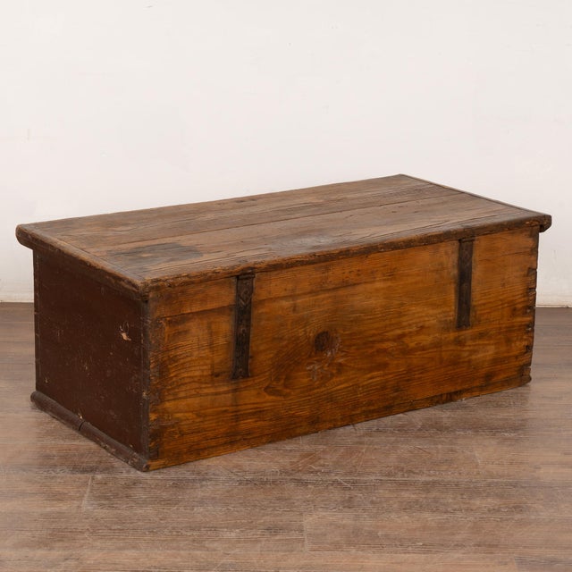 19th Century Hand Painted Flat Top Trunk Dated 1876 For Sale - Image 9 of 9