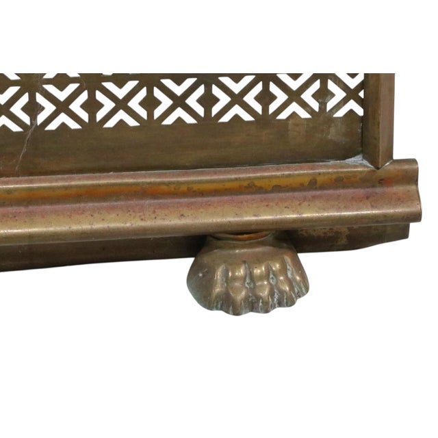 Antique Victorian Brass Fireplace Fender For Sale - Image 12 of 12