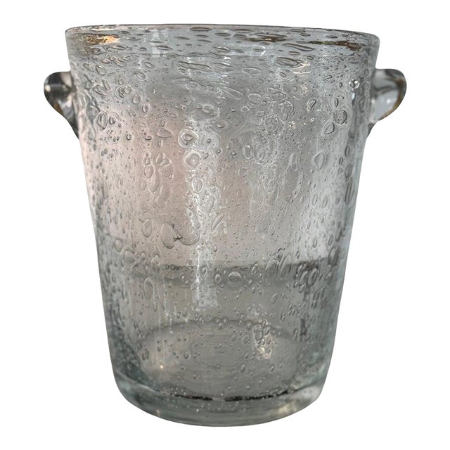 Bubbled Glass Champagne Bucket in the Style of Biot, France, Circa 1960 For Sale