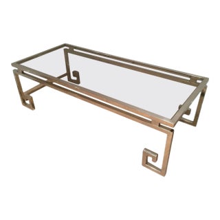 Very Nice Large Chrome Coffee Table, circa 1970 For Sale