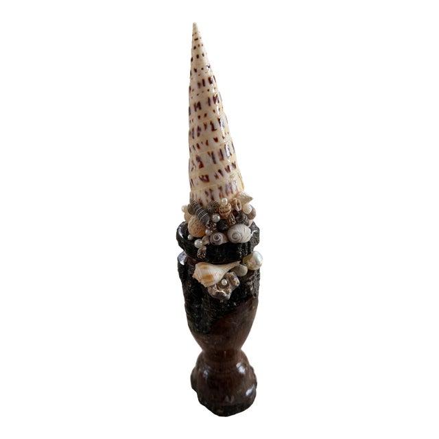 Celestial Meets the Sea Shell Collage-Coastal Art Sculpture For Sale