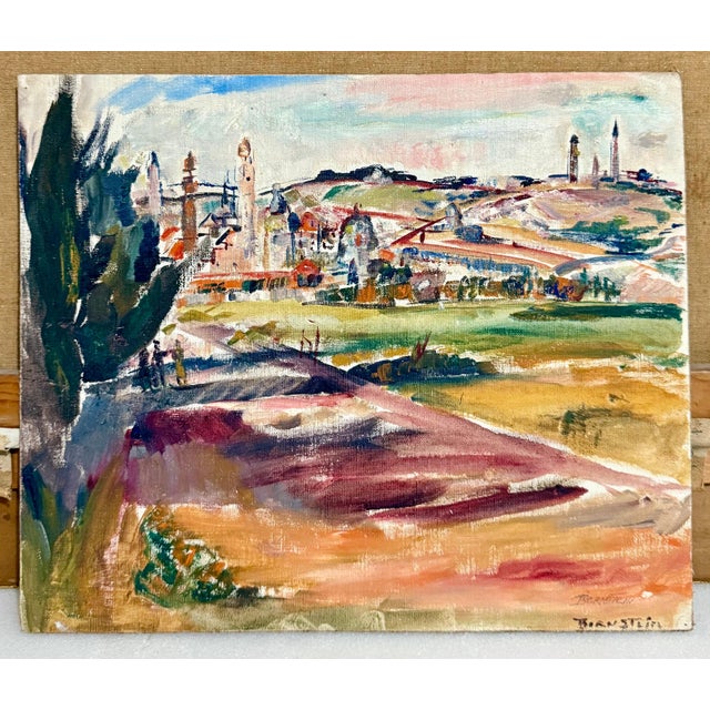 Textile Theresa Bernstein, Oil Painting Israeli Landscape Theresa Bernstein Ashcan Realism For Sale - Image 7 of 10