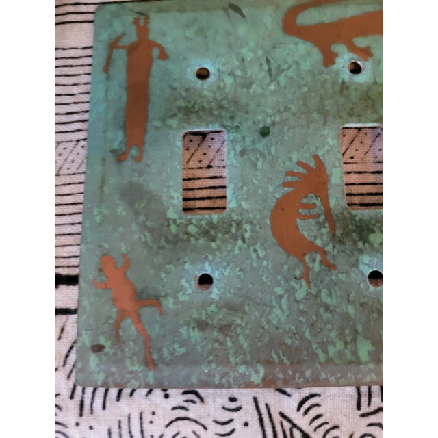 Purchased at a local art fair back in the 90's - Aged verdigris front with copper figures - Back is natural copper -...