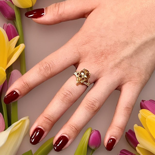 Natural Citrine Diamond Ring 6.5 14k Y Gold 4.79 TCW Certified For Sale - Image 15 of 18