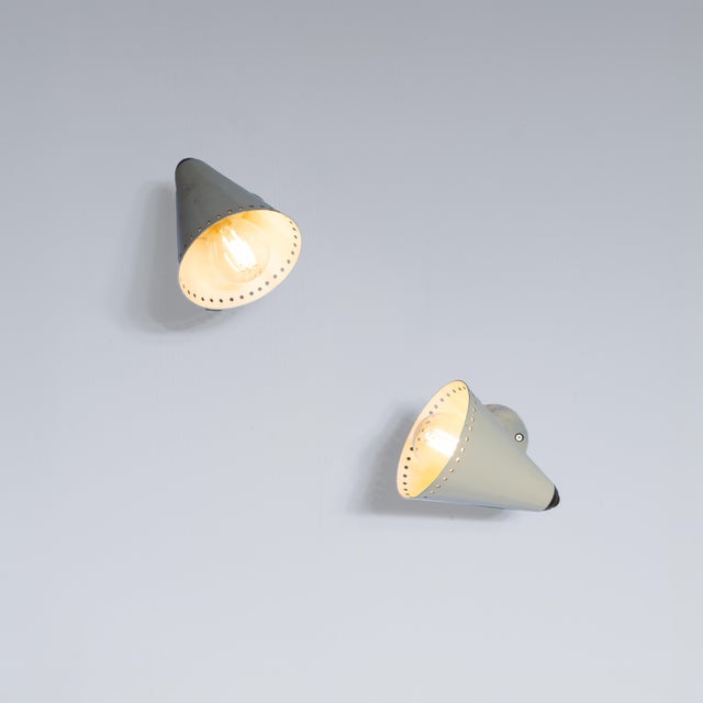 Mid-Century Cone Sconces, 1950s, Set of 2, in Good conditions. Designed 1950 to 1959 European Plug (up to 250V).The wiring...