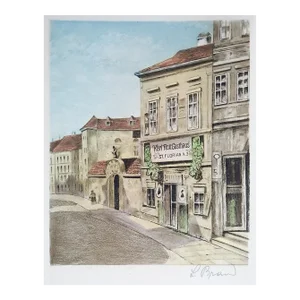 Vintage Leop. Brand Etching Home of Johann Strauss