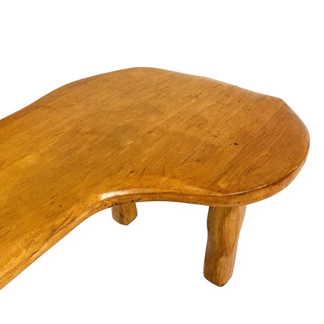 Vintage 1950s Mid-Century Freeform Biomorphic Maple Forme Libre Coffee Table - Van Sciver - Kidney Puddle Boomerang Occasional Tripod Table For Sale - Image 12 of 18