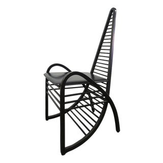 Curved Wooden Armchair by A. Siabu, Italy, 1980s For Sale