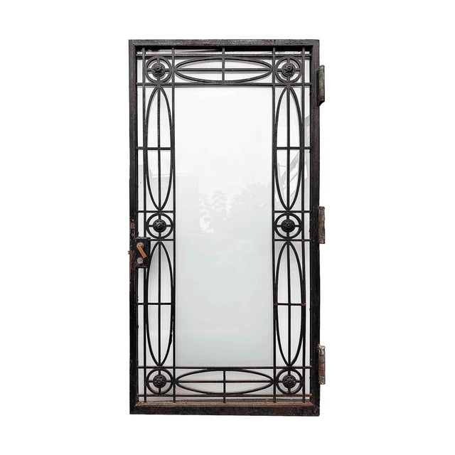 Antique Wrought Iron Georgian Style Entry Door For Sale In New York - Image 6 of 6