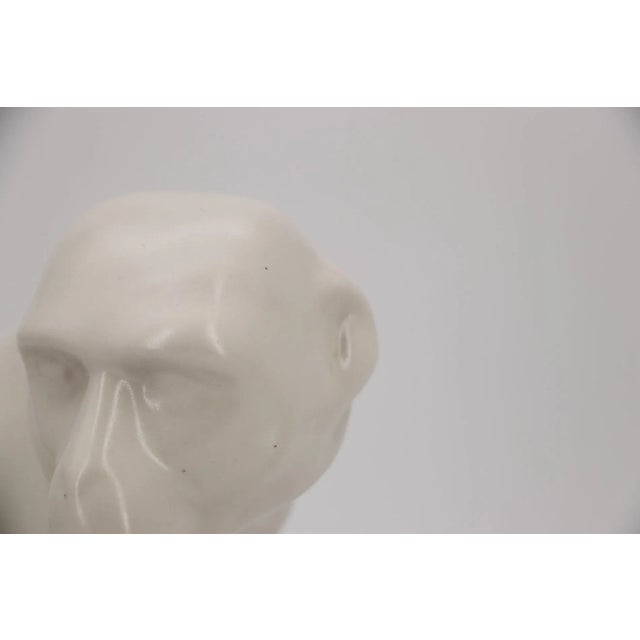 White 1930s White Art Deco Monkey Figurine, Stoneware, Portuguese For Sale - Image 8 of 12