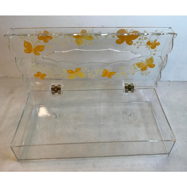 Vintage Lucite Painted Tissue Box Cover Chairish