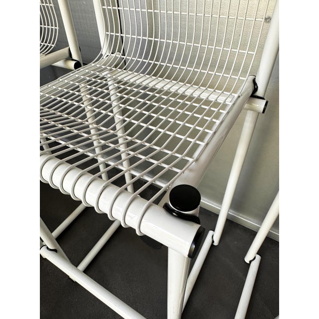 Metal Modernist Italian White Steel Wire Counter Stools, 1970s, Set of 3 For Sale - Image 7 of 13