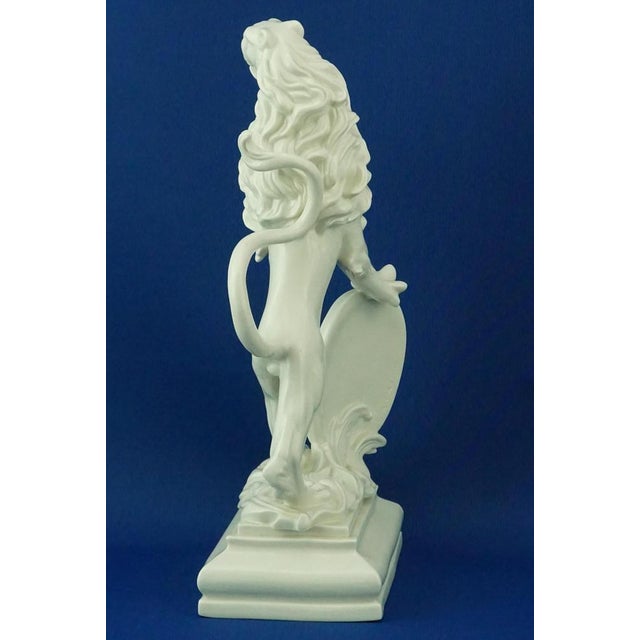 Large Porcelain Rampant Lion with Heraldic Shield by Ernest Andreas Rauch for Nymphenburg, Germany, 1900s For Sale - Image 6 of 18