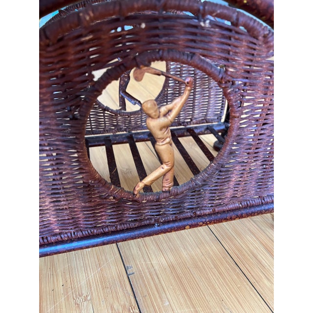 1970s Tortoiseshell Metal Golfers Magazine Rack For Sale - Image 4 of 5