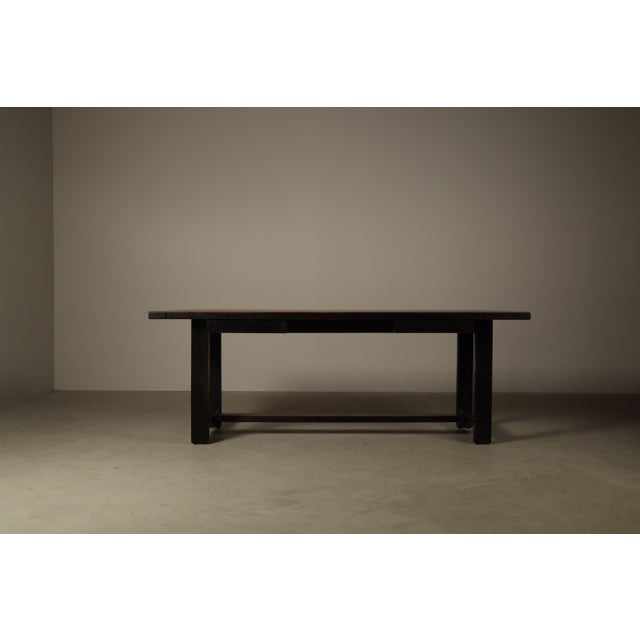 Modern Dark Stained Dining Table by Jean Batenburg for Mi, Belgium, 1969 For Sale - Image 3 of 16