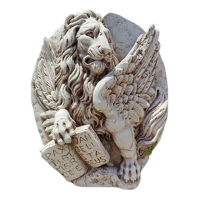 Relief in Asiago Biancone Marble Depicting the Lion of Saint Mark For Sale
