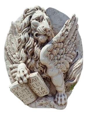 Relief in Asiago Biancone Marble Depicting the Lion of Saint Mark