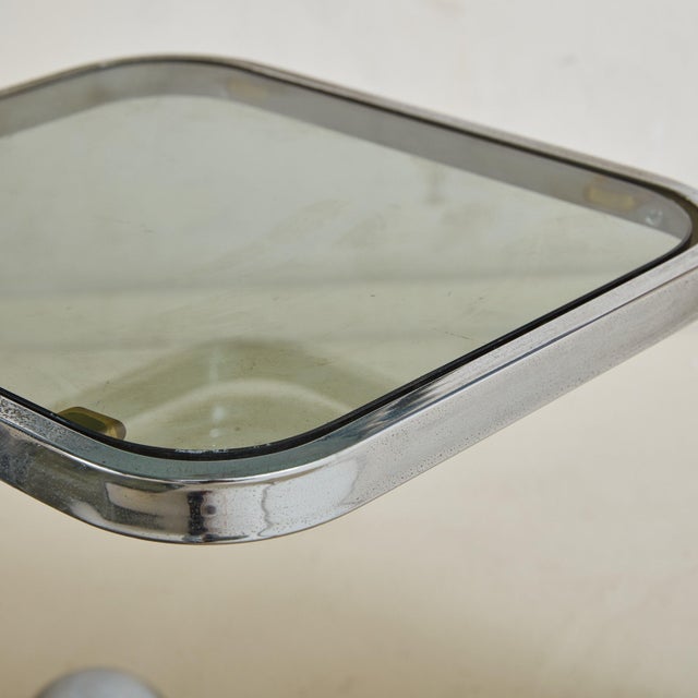 Chrome + Smoked Glass Bar Cart by Allegri Arredamenti, Italy 1970s For Sale - Image 11 of 11