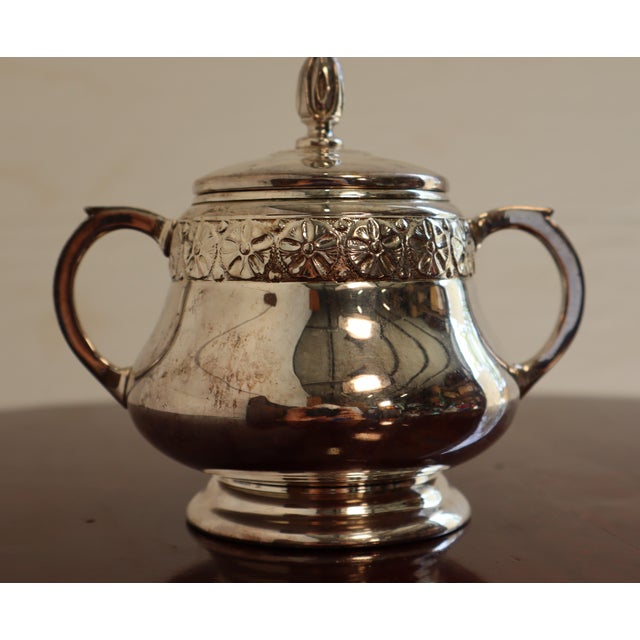Art Nouveau Silver-Plated Tea and Coffee Service, 1950s, Set of 4 For Sale - Image 14 of 18
