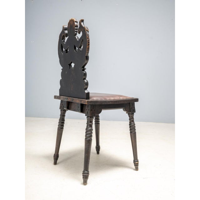 Hand-Carved Chair with Siren Motif, 1890s For Sale - Image 3 of 7