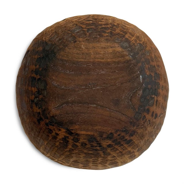 Vintage Nepal Wood Bowl For Sale In Los Angeles - Image 6 of 7