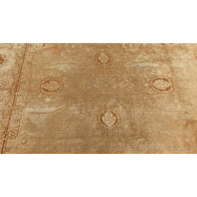 Antique Indian Amritsar Botanic Handmade Wool Rug For Sale - Image 9 of 9