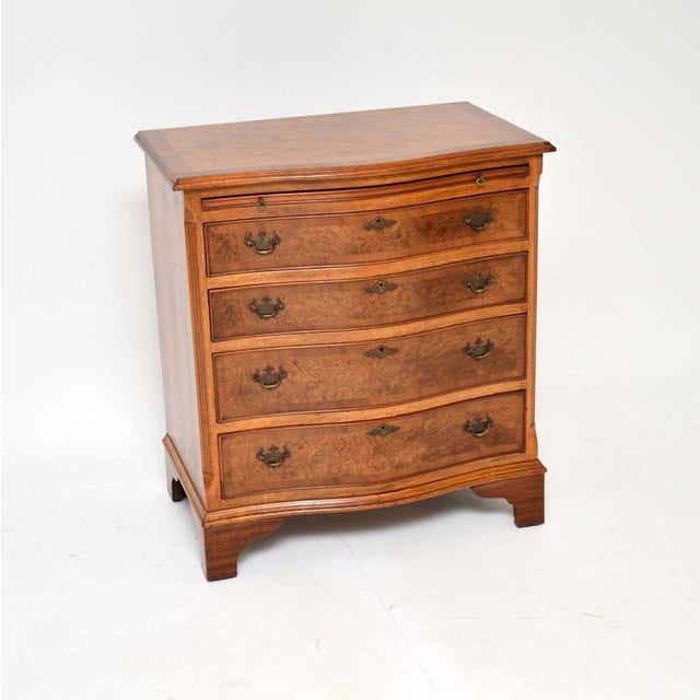 Vintage Georgian Burr Walnut Chest of Drawers, 1930s For Sale - Image 12 of 12