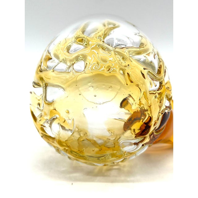 1960s Vintage Mouth-Blown Amber Glass Beer Mug, Scandinavia, 1960s For Sale - Image 5 of 13