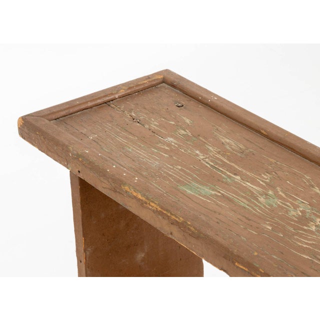 American Brown Painted Two-Tier Console Table For Sale In New York - Image 6 of 7