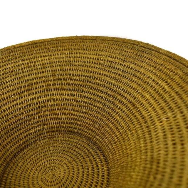 Early 20th Century Olive Sisal Handwoven Basket Eswatini 12inch For Sale - Image 4 of 6