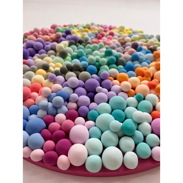 Early 21st Century Round Multicolor Relief Wall Sculpture, 2010s For Sale - Image 5 of 9