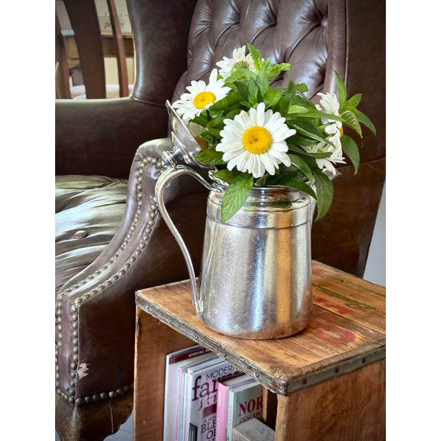 Silver Vintage 1940s Sheraton Hotel Silver Plate Coffee Pot 64oz Prop For Sale - Image 8 of 10