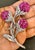 Vintage 14 Kt White Gold Diamond & 18 Ct Pink Sapp Floral Bouquet Broach 30.4 GM For Sale - Image 17 of 18