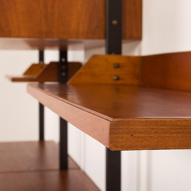 Italian Free Standing Wall Unit in Teak, 1950s For Sale - Image 13 of 18