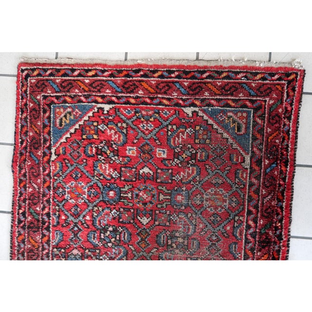 1920s, Distressed Antique Persian Hamadan Runner 2.8' X 9.11' For Sale - Image 12 of 12