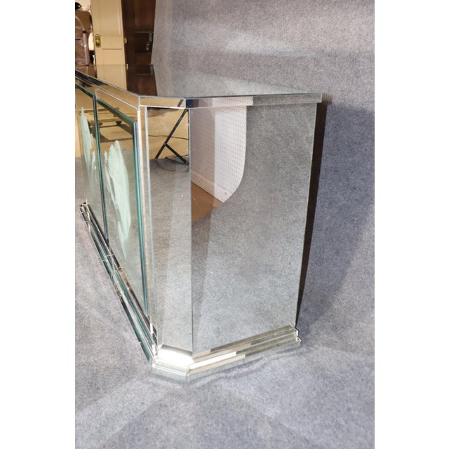 Mid 20th Century Mirrored Etched Glass Cabinet For Sale - Image 9 of 9