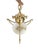 Antique Victorian Brass Pendant Light with Opaline Glass Dome and Gold Tassels, England, 1920 For Sale - Image 4 of 7