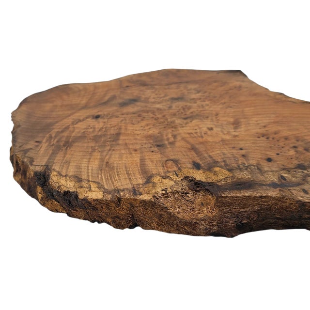 Mid 20th Century Japanese Bonsai Stand Organic Modern Wood Burl Shou Sugi Ban16" For Sale - Image 5 of 10
