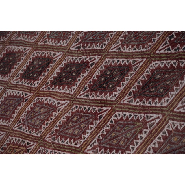 Light Pink Vintage Turkish Jajim Rug 4'8'' X 7'1'' For Sale - Image 8 of 10