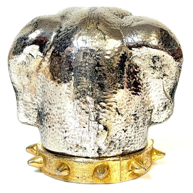 Carole Stupell Silvered & Gilt Bronze Foxhound Box, Signed, Italian Made For Sale - Image 9 of 13