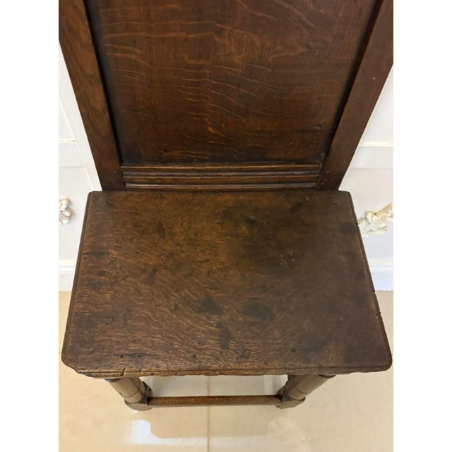 Antique English Oak Correction Chair, 1680 For Sale - Image 12 of 15