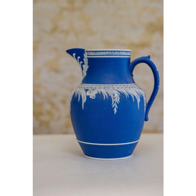 Antique 19th Century Wedgwood Dark Blue Jasperware Pitcher Circa 1863 For Sale - Image 18 of 18