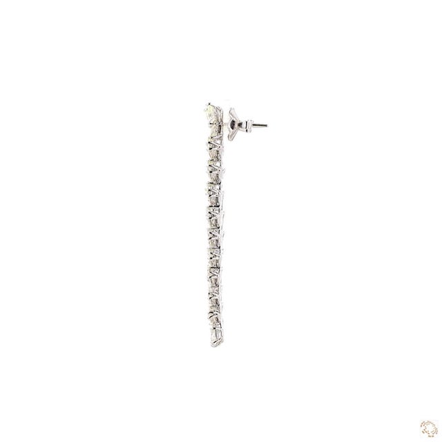 1.61 Carat Round Brilliant Cut Diamond Gold Earrings, Pair For Sale - Image 4 of 9