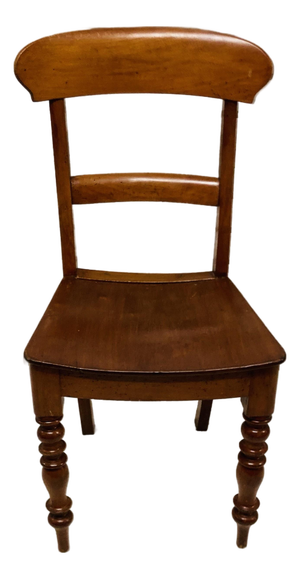English Regency 19th Century Mahogany Side Chair Turned Legs