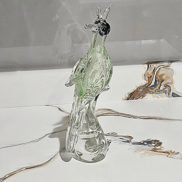 Glass Late 20th Century Murano-Style Glass Parrot Sculpture For Sale - Image 7 of 17