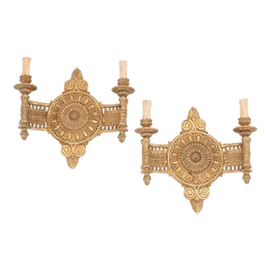 Pair of Early 20th Century French Art Deco-Style Bronze Wall Sconces