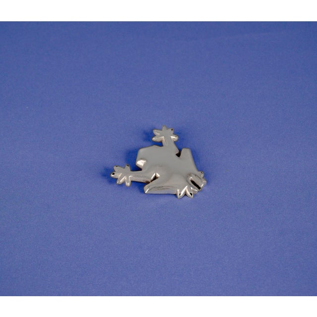 Silver Handmade Silver Frog Brooch For Sale - Image 8 of 11